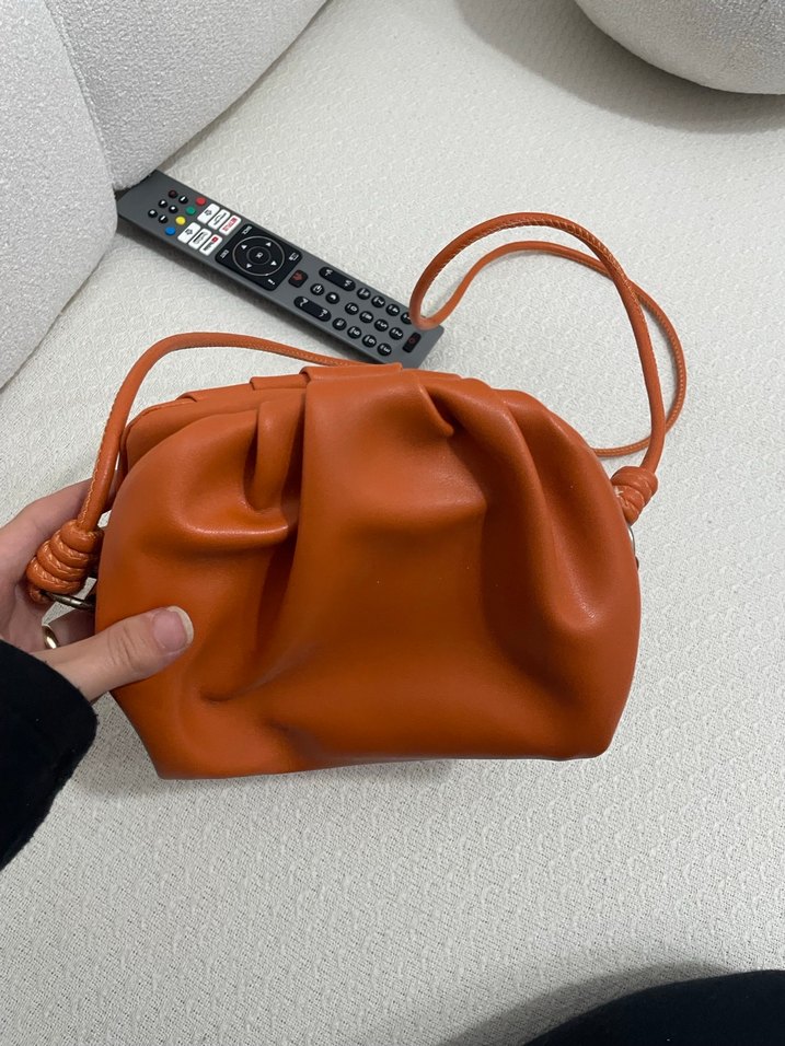 Deri Turuncu Minimalist Kadın Çanta - Görsel 3