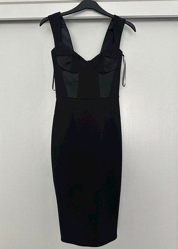 Elisabetta Franchi Siyah V Yakalı Uzun Gövdeli Strappy Elbise