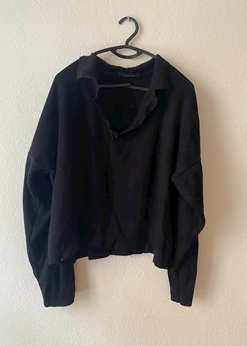 Siyah Oversize Kadın Kazak
