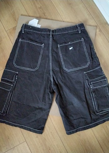 Siyah Bol Kesim Kemerli Denim unisex sort