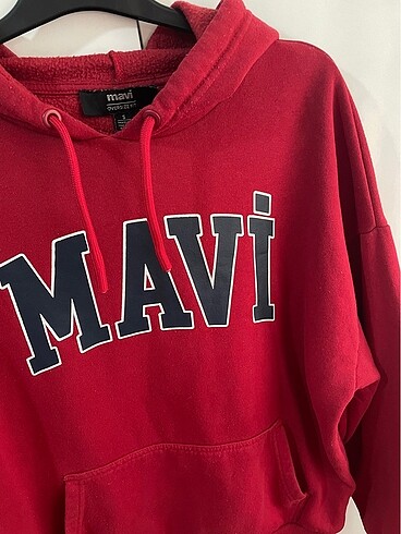 s Beden Mavi Kırmızı Oversize Sweatshirt