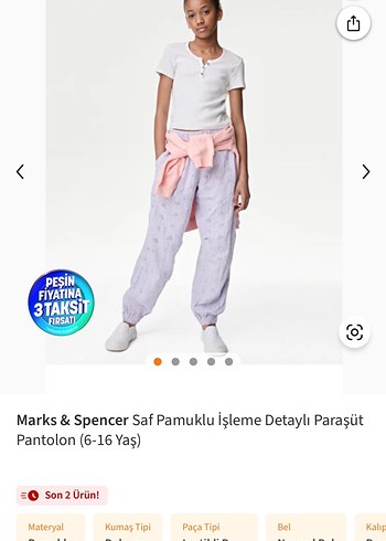 Marks&Spencer lila pamuklu pantolon