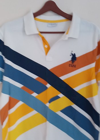U.S Polo Assn. Renkli Desenli Kısa Kollu Polo Tişört