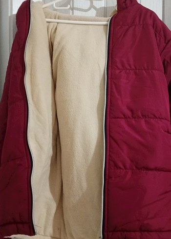 Kız Çocuk Bordo Fermuarlı Mont - Görsel 3