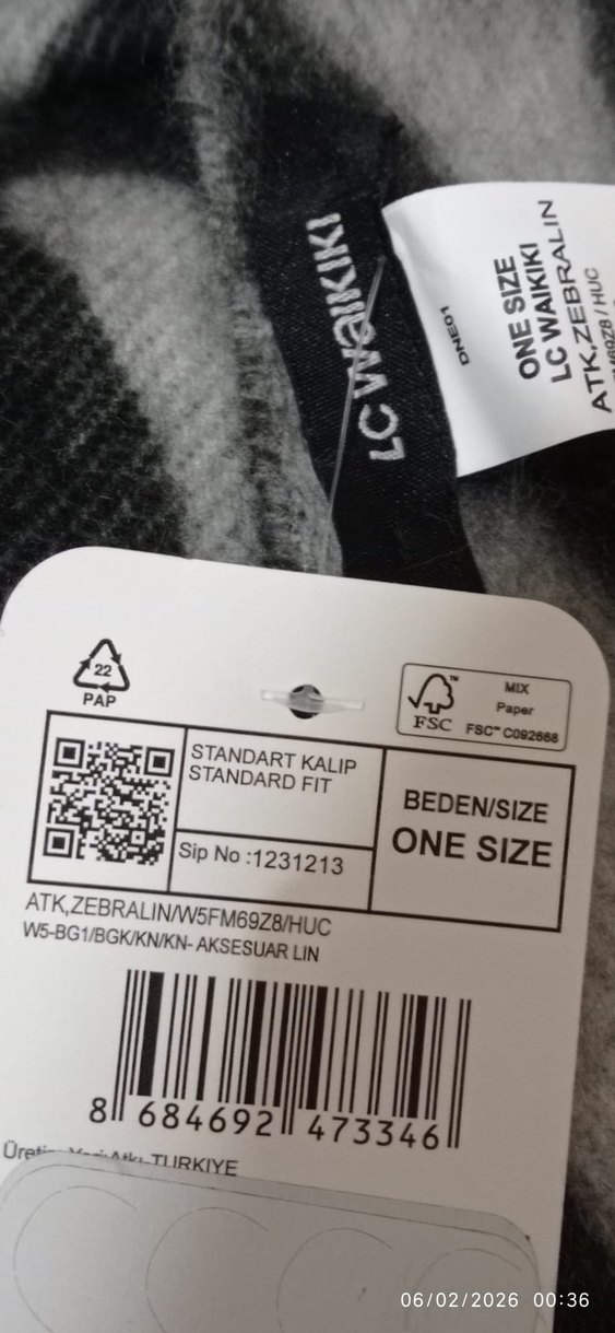 Kadın Zebra Bohem Kürklü Şal - Görsel 2