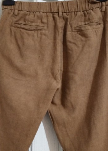 M beden Keten Rahat Kesim Pantolon - Görsel 5