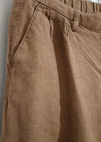 M beden Keten Rahat Kesim Pantolon - Görsel 4