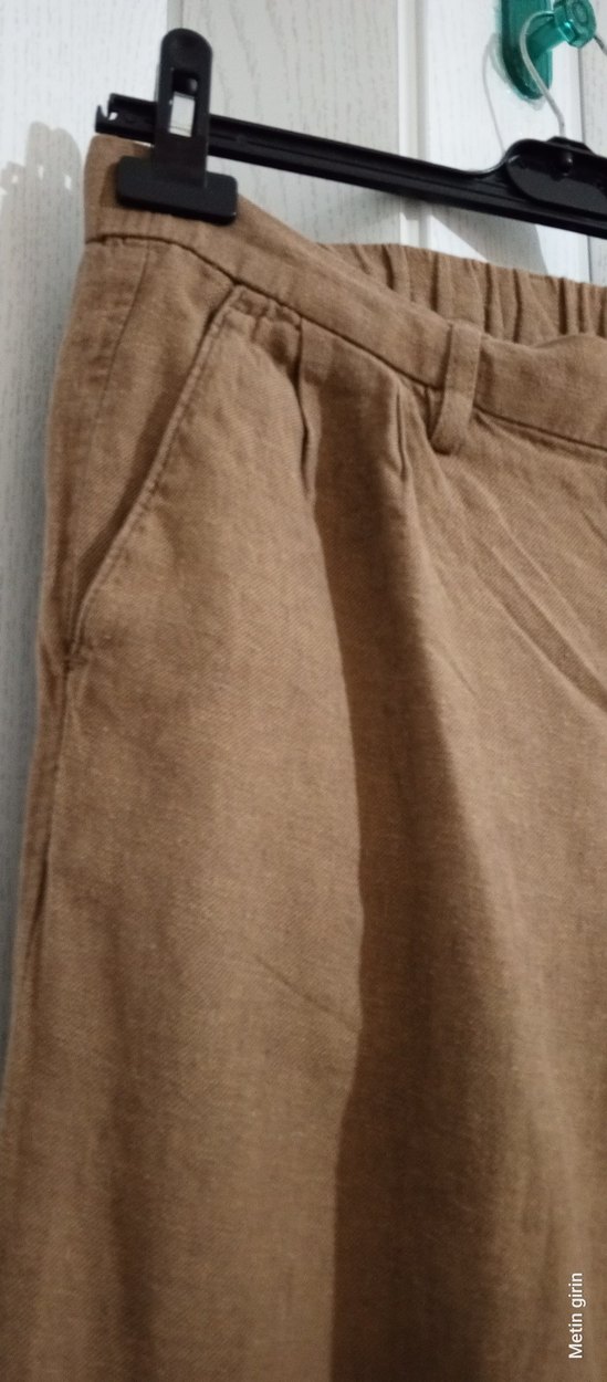 M beden Keten Rahat Kesim Pantolon - Görsel 4