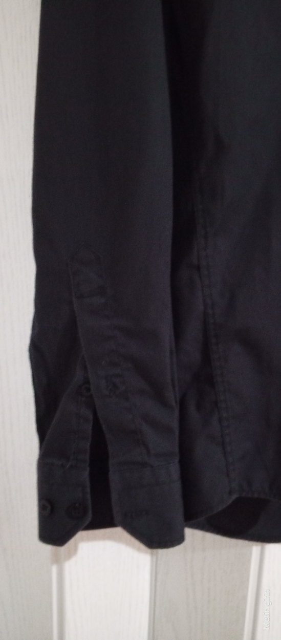 Erkek Siyah Uzun Kollu Gömlek - Görsel 2