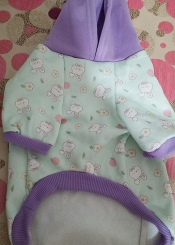 Pastel Renkli  Kapüşonlu Köpek Kıyafeti