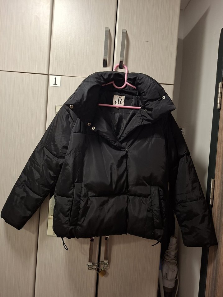 Siyah  Kadın Kışlık Şişme Mont - Görsel 2