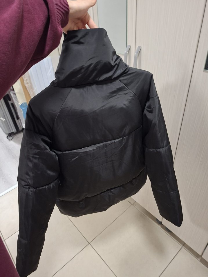 Siyah  Kadın Kışlık Şişme Mont - Görsel 4