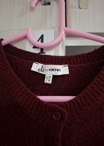 Bordo M Beden Kadın Hırka, Normal Boy, Salaş - Görsel 2