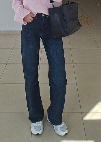 Kadın Lacivert Regular Fit Midi Kot Pantolon - Görsel 2