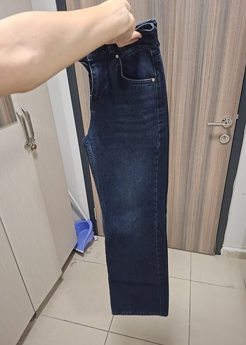 Kadın Lacivert Regular Fit Midi Kot Pantolon - Görsel 4