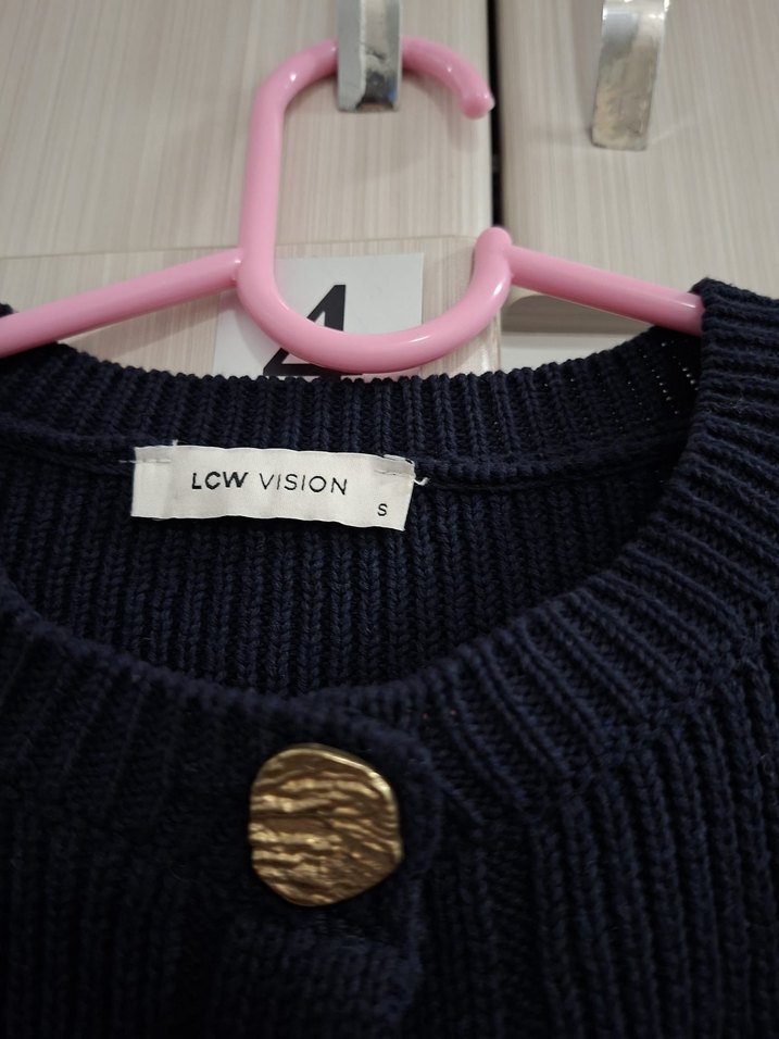 Düğmeli Lacivert Kadın Triko Süveter LCW - Görsel 3