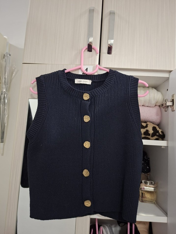 Düğmeli Lacivert Kadın Triko Süveter LCW - Görsel 2