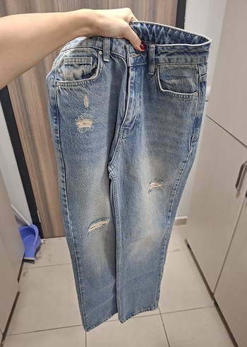 Kadın Mavi Midi Boy Regular Fit Kot Pantolon - Görsel 2