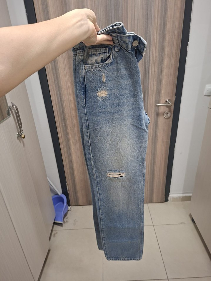 Kadın Mavi Midi Boy Regular Fit Kot Pantolon - Görsel 3