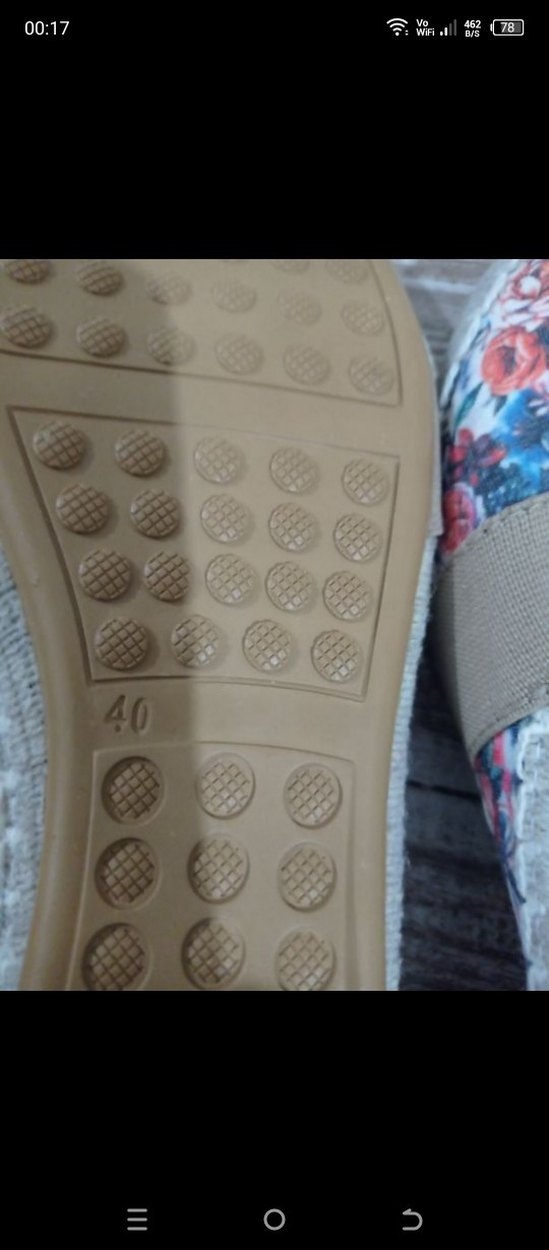 Çiçek Desenli Kadın Espadril Dolgu Topuk - Görsel 5