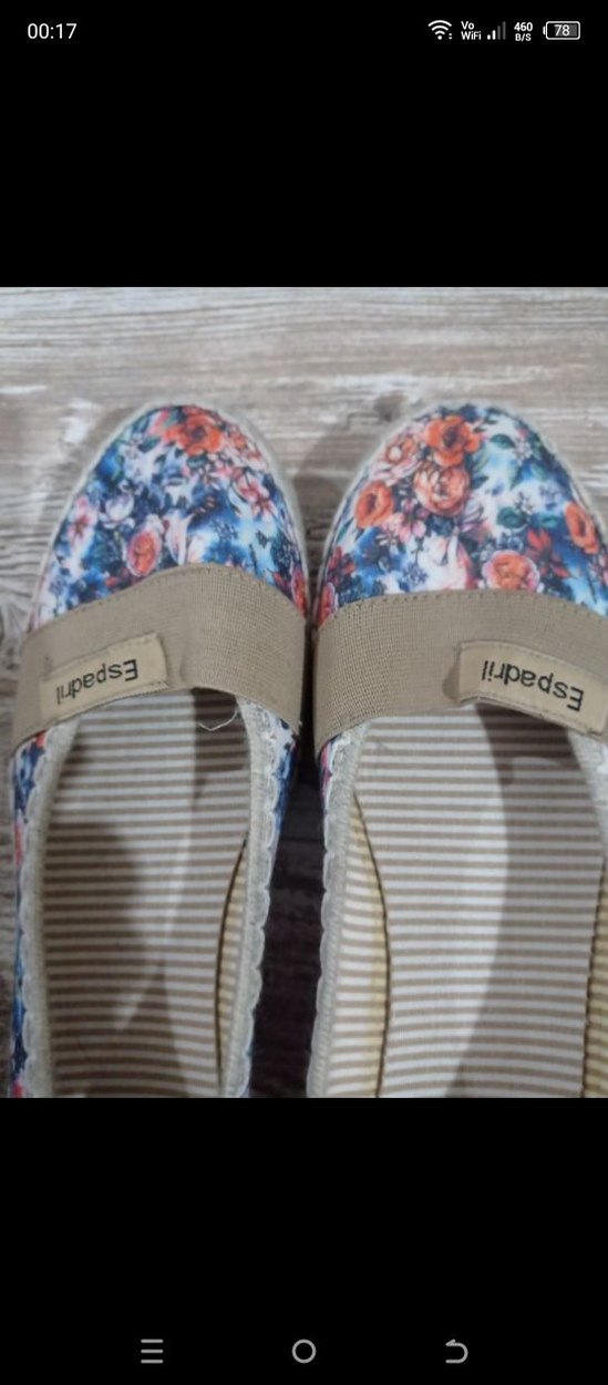 Çiçek Desenli Kadın Espadril Dolgu Topuk - Görsel 3