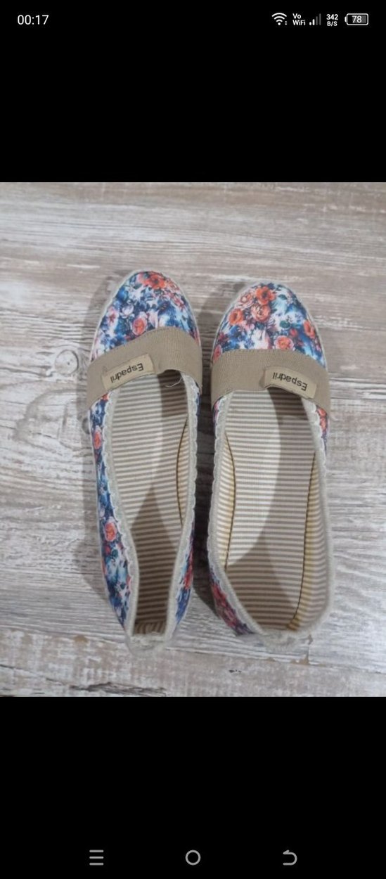 Çiçek Desenli Kadın Espadril Dolgu Topuk - Görsel 2