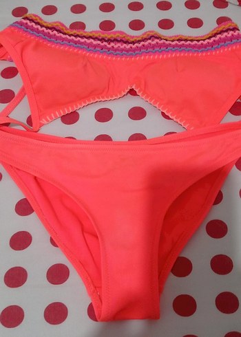 Pembe Strappy Bikini Takımı