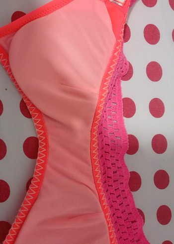 s Beden Pembe Strappy Bikini Takımı