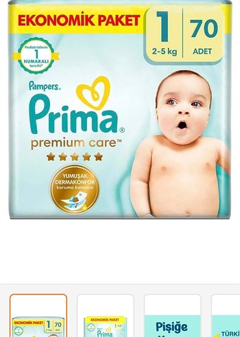 Prima Premium Care Bebek Bezi 1 Numara 70 Adet
