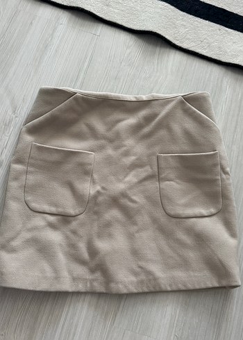 Bej kaşe Mini Etek