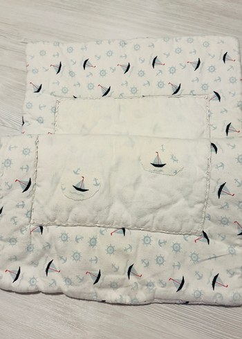 Çocuk Uyku Minderi Beyaz Gri Desenli - Görsel 3