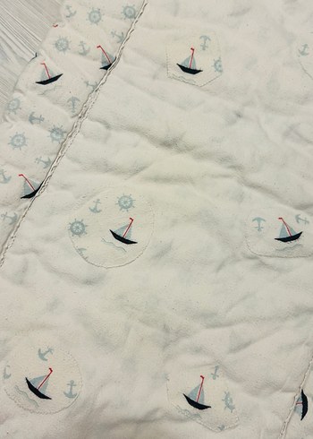 Çocuk Uyku Minderi Beyaz Gri Desenli - Görsel 5