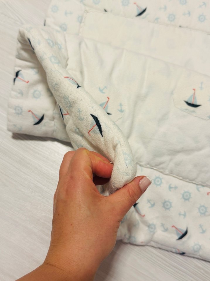 Çocuk Uyku Minderi Beyaz Gri Desenli - Görsel 2