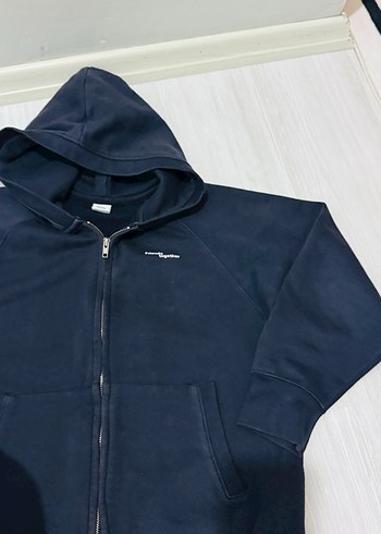 Navy Kapüşonlu Fermuarlı Erkek Sweatshirt - Görsel 4