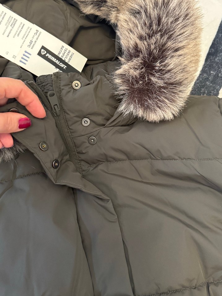 Kürklü Kapüşonlu Uzun Kadın Kışlık Mont - Görsel 5