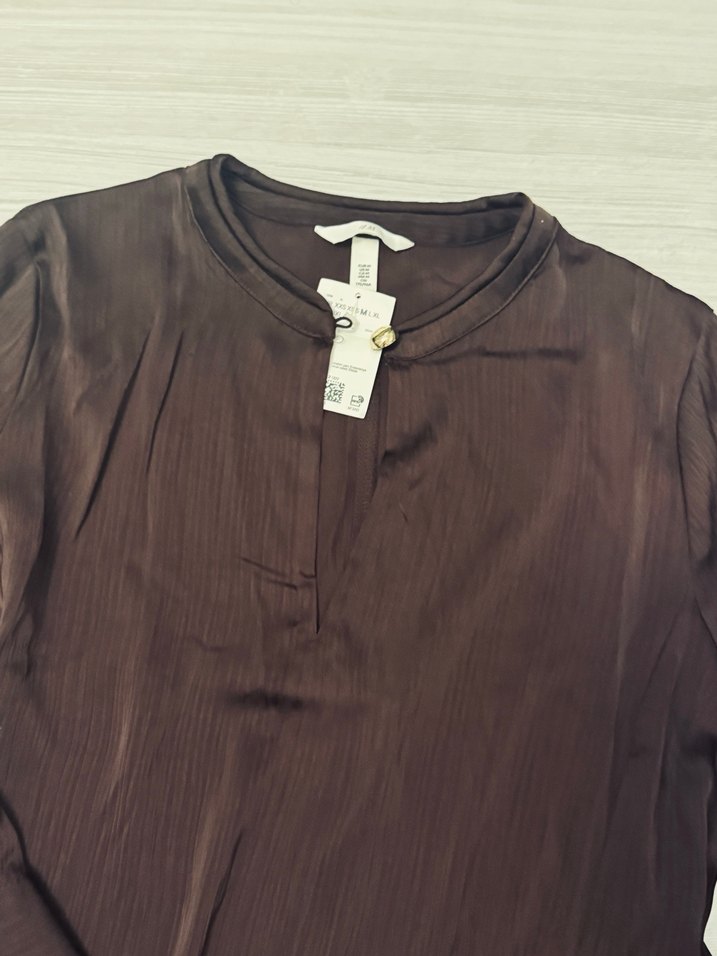 Bordo V Yaka Midi Kadın Tunik - Görsel 3