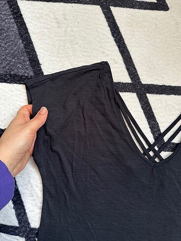 xs Beden Mavi jeans tensel Tm V yaka tişört