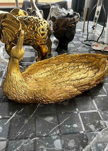 Parlak Altın Renkli Tavuskuşu Biblo - Görsel 2