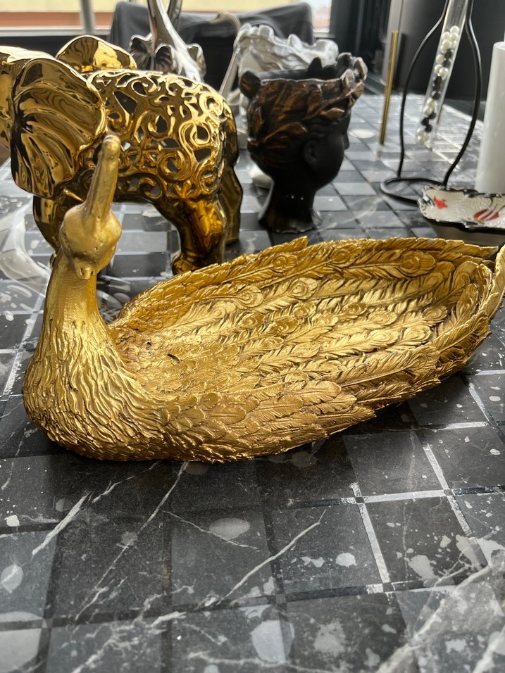 Parlak Altın Renkli Tavuskuşu Biblo - Görsel 2