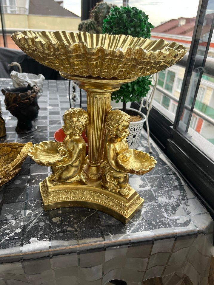 Altın Renkli Melek Figürlü Dekoratif biblo - Görsel 4