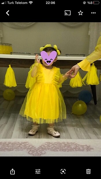 LC Waikiki Sarı anne kız doğum günü kombini