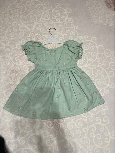 24-36 Ay Beden yeşil Renk Kız bebek elbise