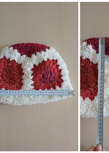 Kadın Beyaz Örgü desenli Bohem Bere - Görsel 6