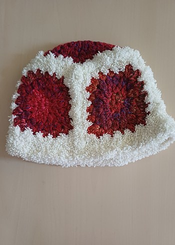 Kadın Beyaz Örgü desenli Bohem Bere - Görsel 2