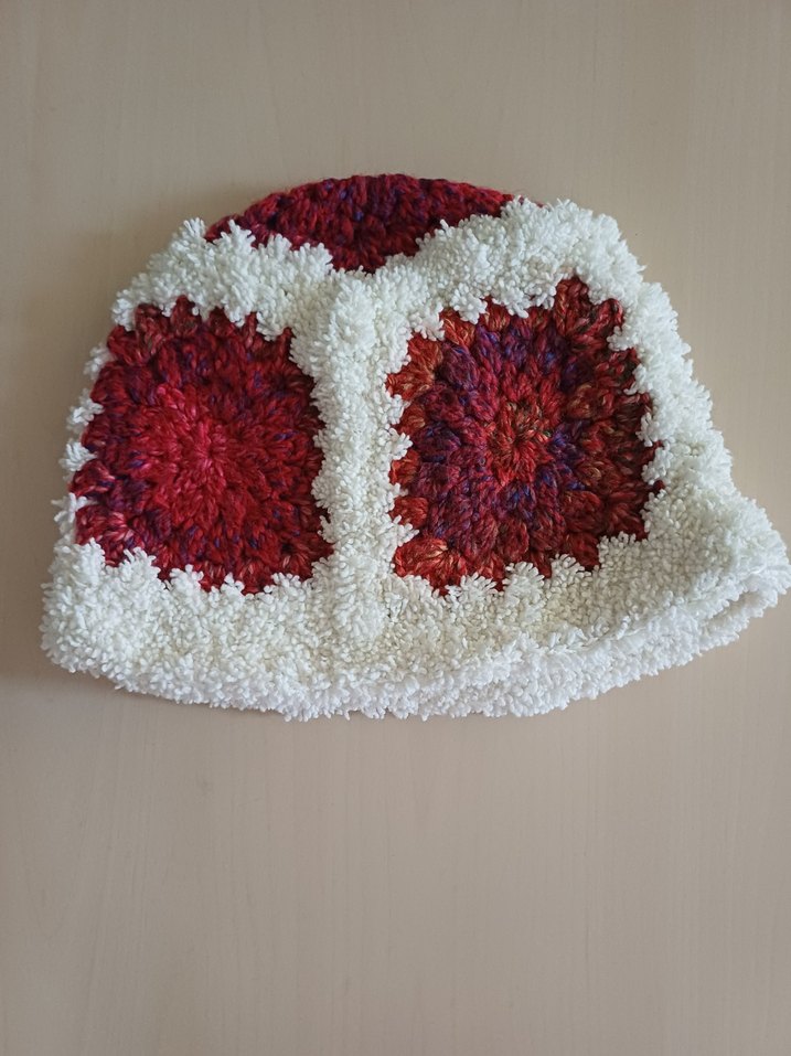 Kadın Beyaz Örgü desenli Bohem Bere - Görsel 2