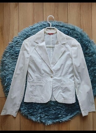 beyaz ince baharlık blazer ceket
