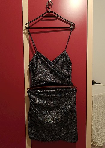 ZARA Siyah Mini Drapeli Elbise