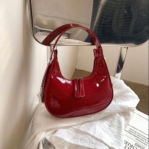 Zara CHERRY RED BORDO KOL CANTASI