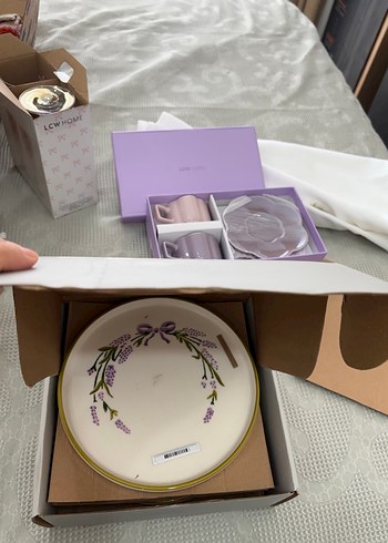 Mor Çiçek Desenli pasta Tabağı - Görsel 2