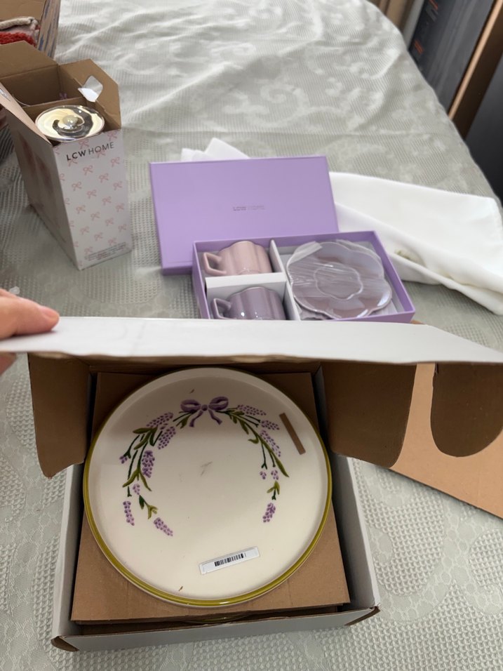 Mor Çiçek Desenli pasta Tabağı - Görsel 2